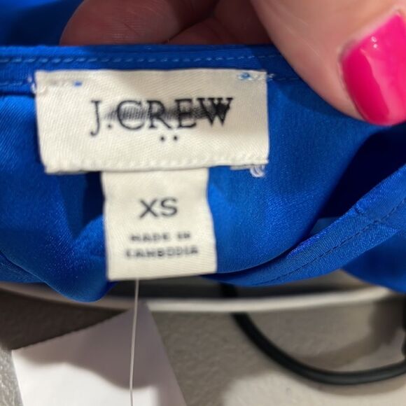 J. Crew factory Sleeveless button-back shell in bright Grotto NWT Size XS - Picture 8 of 10